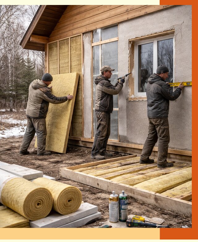 Утепление дачного дома в Изобильном от 4934 руб/м2 — недорого | ТепломастерЗбл