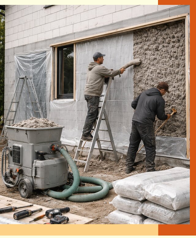 Утепление дома из газобетона эковатой в Изобильном от 4675 руб./м2 | ТепломастерЗбл